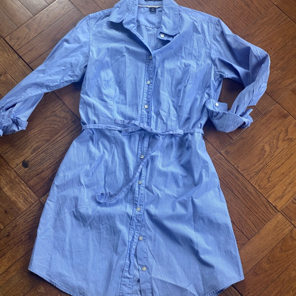 Cotton Shirt Dress with self belt